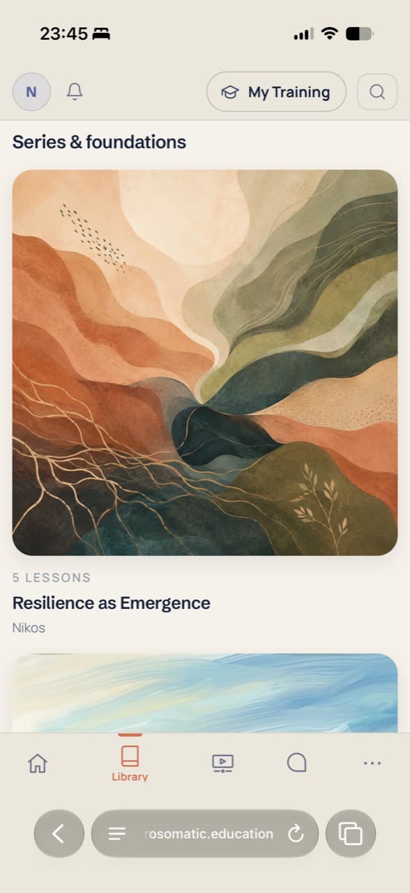 Series and foundations: lessons in the Neurosomatic app